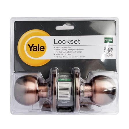 YALE KN-VCA5222US11AC ANTIQUE COPPER BATHROOM KNOB