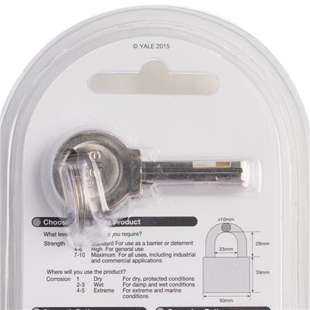 PADLOCK YALE Y119DSS 50MM STAINLESS STEEL