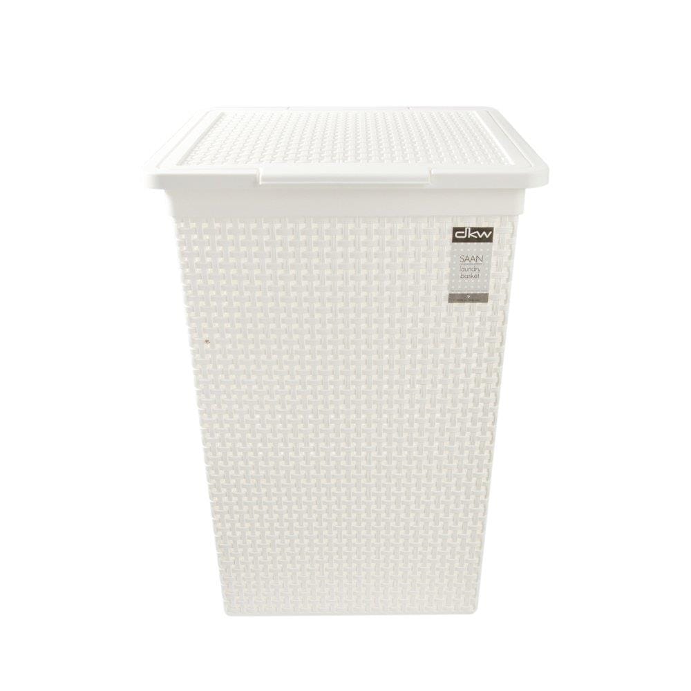 CLOTHBASKET SQUAREWITHLID HH-1110 IVORY
