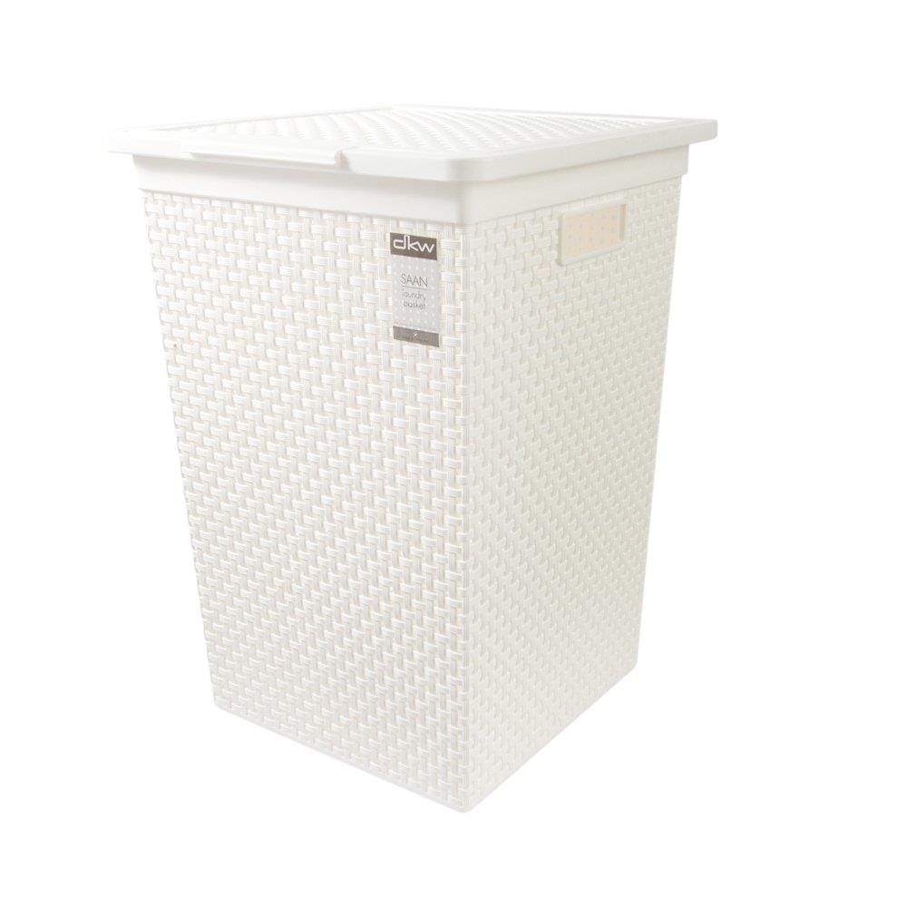 CLOTHBASKET SQUAREWITHLID HH-1110 IVORY