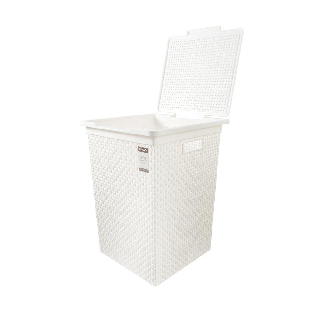 CLOTHBASKET SQUAREWITHLID HH-1110 IVORY