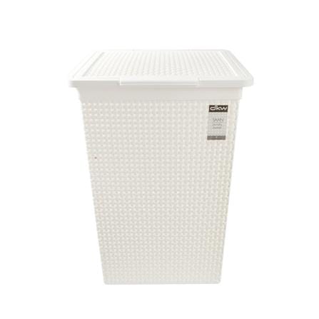 CLOTHBASKET SQUAREWITHLID HH-1110 IVORY