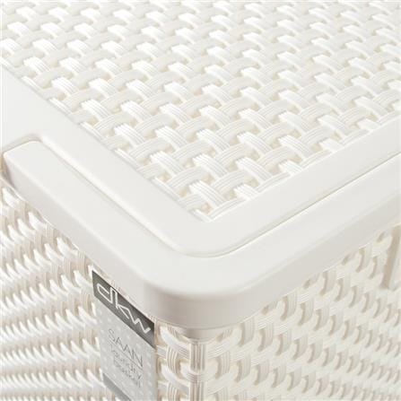 CLOTHBASKET SQUAREWITHLID HH-1110 IVORY