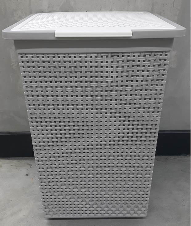 CLOTHBASKET SQUAREWITHLID HH-1110 GREY