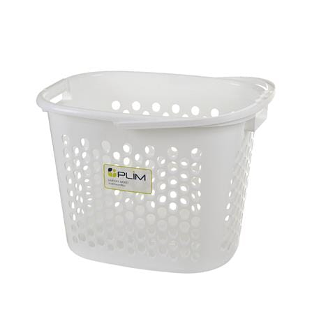HOMEPRO PLIM LAUNDRY BASKET WITH HANDLE SQUARE 5040 W40.5XD40XH51 CM WHITE