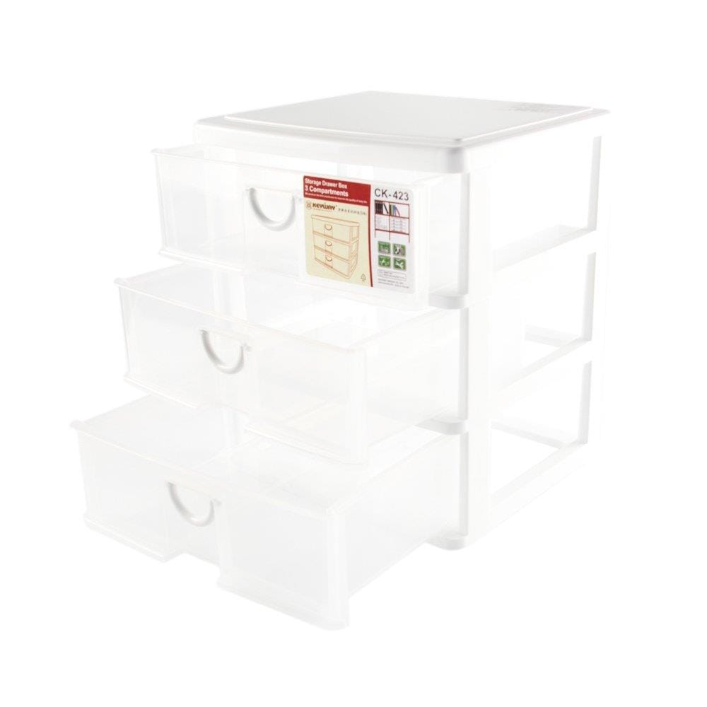 SMALL 3-DRAWER UNIT KEYWAY CK423 24X20.5X27.5CM WHITE