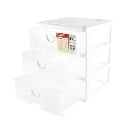 SMALL 3-DRAWER UNIT KEYWAY CK423 24X20.5X27.5CM WHITE