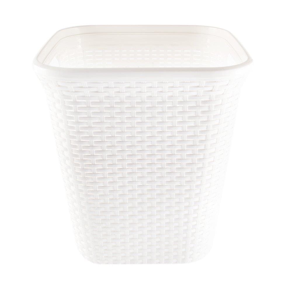 CLOTH BASKET TALL SQUARE 5989 PLIM WHITE