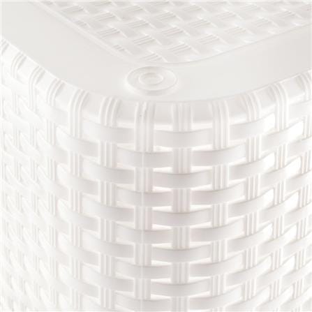 CLOTH BASKET TALL SQUARE 5989 PLIM WHITE