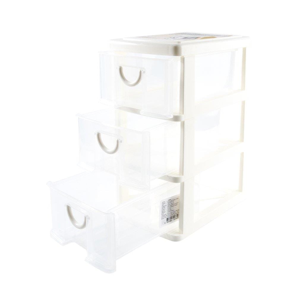 SMALL 3-DRAWER UNIT KEYWAY CK323 14X21X27.8CM CLEAR