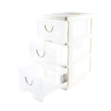 SMALL 3-DRAWER UNIT KEYWAY CK323 14X21X27.8CM CLEAR