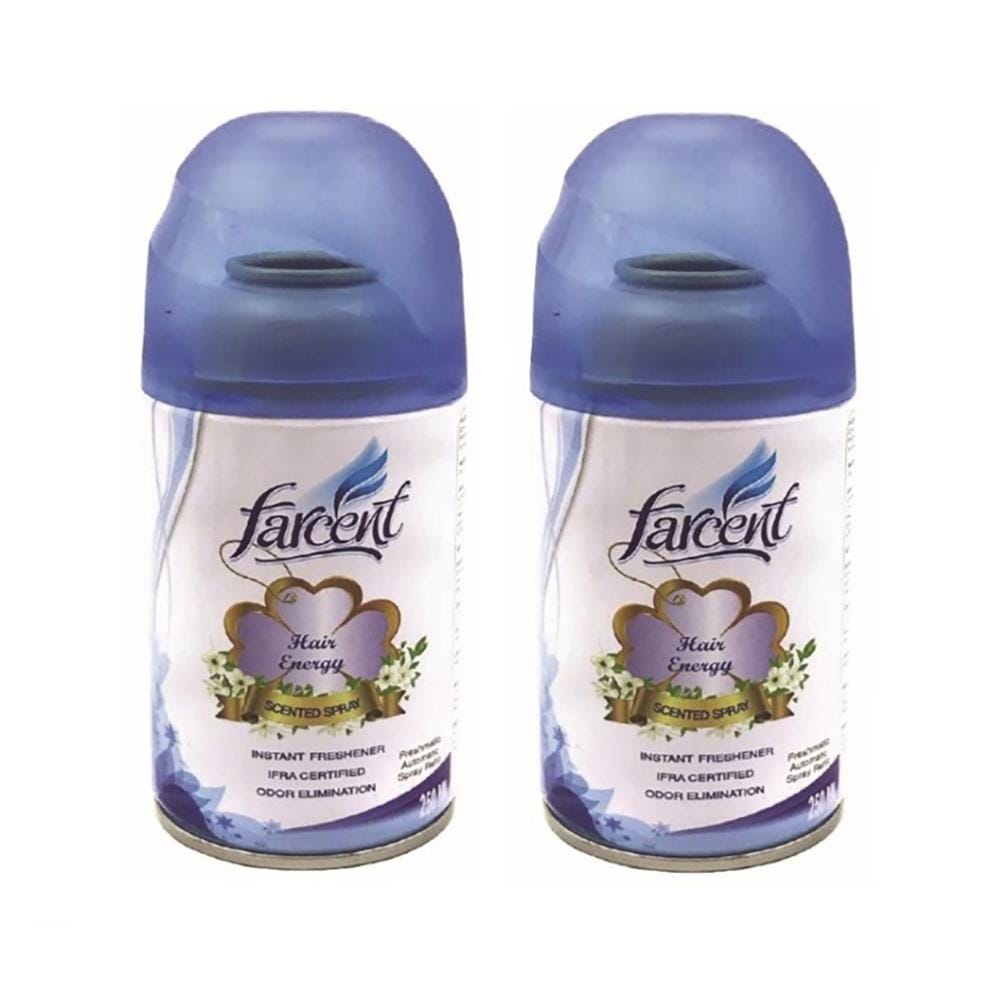 FARCENT SCENTED NATURAL SPRAY 250ML TWIN PACK HAIR ENERGY