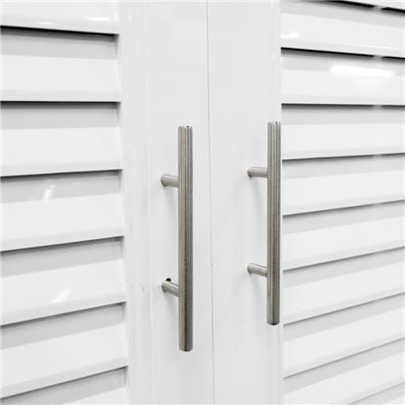 KING BASE CABINET STAINLESS STEEL TOP LOUV WHITE