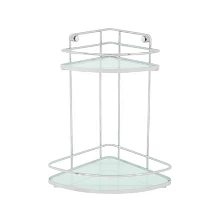 2-TIER GLASS CORNER SHELF MOYA 51146C02