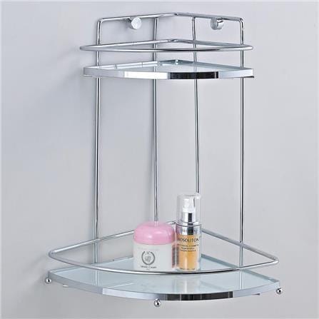 2-TIER GLASS CORNER SHELF MOYA 51146C02