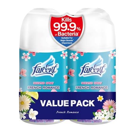 FARCENT SCENTED NATURAL SPRAY 250ML TWIN PACK ROMANCE