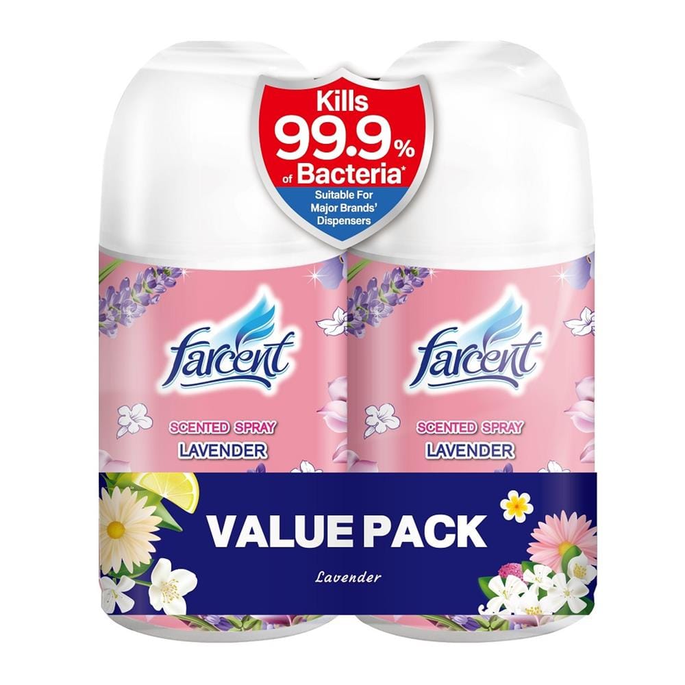 FARCENT SCENTED NATURAL SPRAY 250ML TWIN PACK LAVENDER