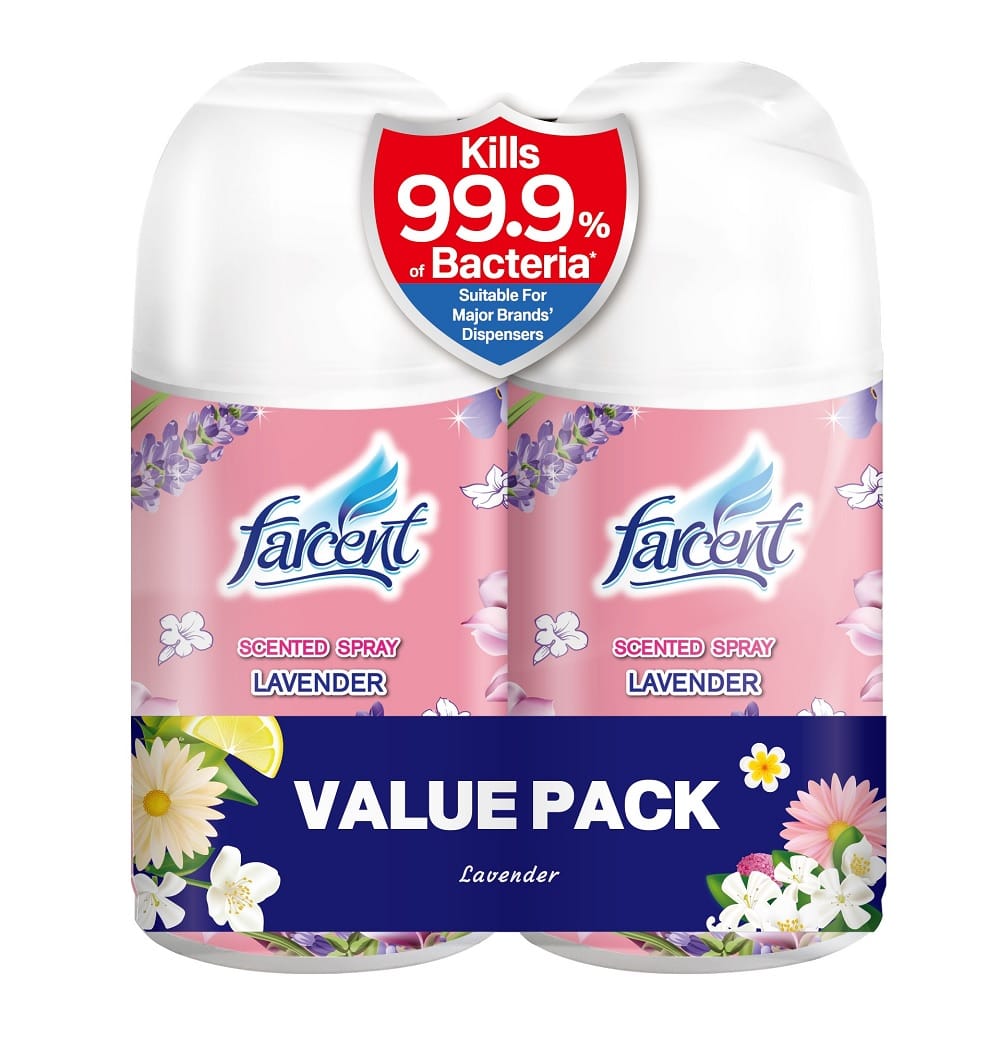 FARCENT SCENTED NATURAL SPRAY 250ML TWIN PACK LAVENDER