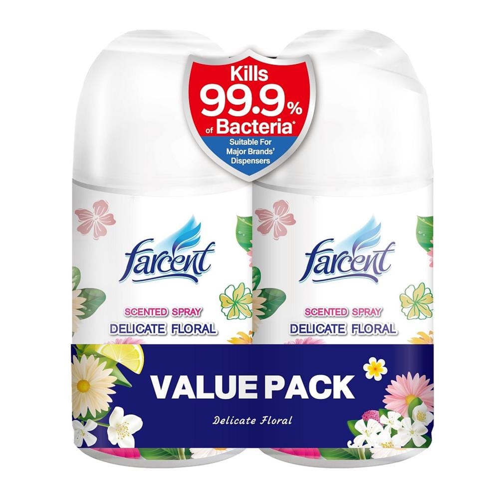 FARCENT SCENTED NATURAL SPRAY 250ML TWIN PACK FLORAL
