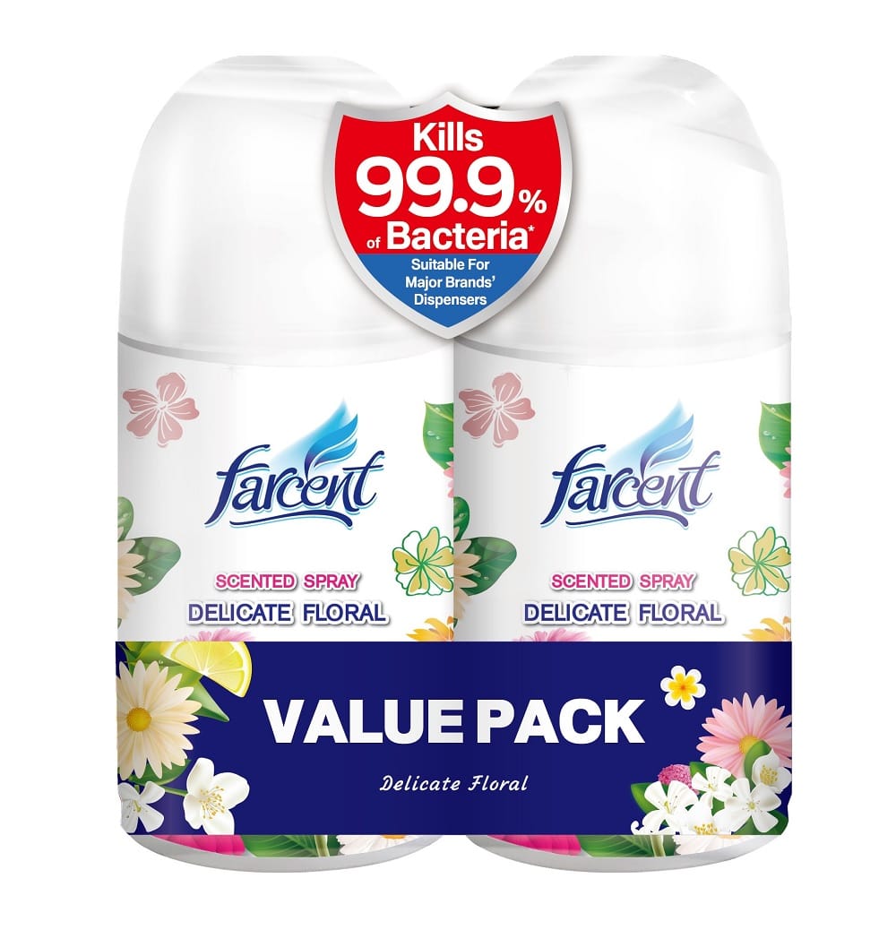 FARCENT SCENTED NATURAL SPRAY 250ML TWIN PACK FLORAL
