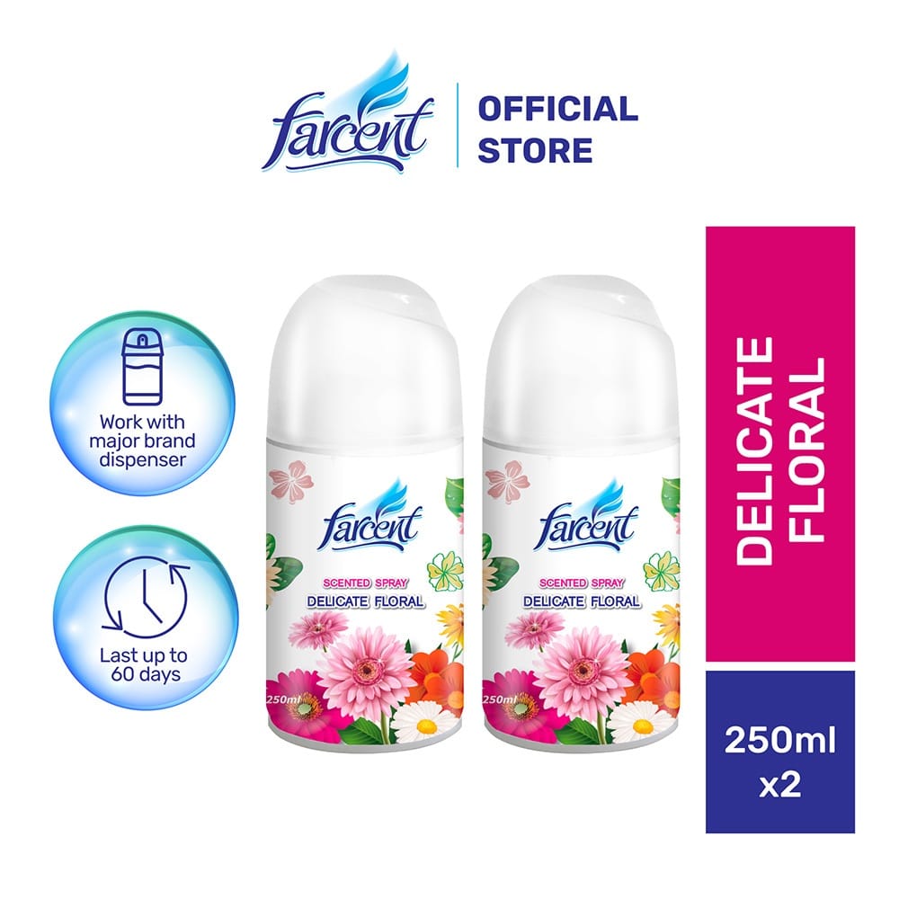 FARCENT SCENTED NATURAL SPRAY 250ML TWIN PACK FLORAL