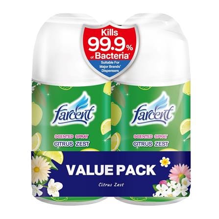 FARCENT SCENTED NATURAL SPRAY 250ML TWIN PACK CITRUS