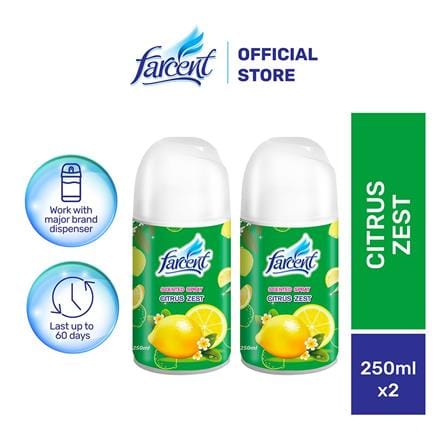 FARCENT SCENTED NATURAL SPRAY 250ML TWIN PACK CITRUS