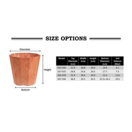 ARTSTONE DECA POT D22 H20 BLACK