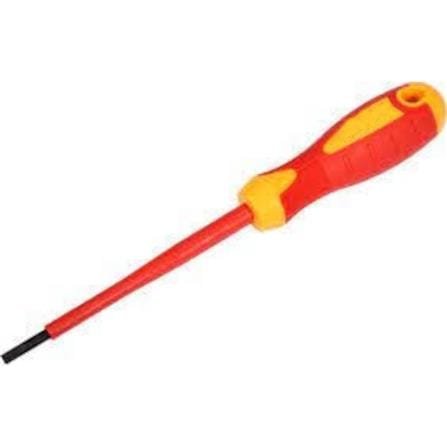PROBEST VDE SCREWDRIVERS, SLOTTED 0.6X4" (RED/YELLOW)