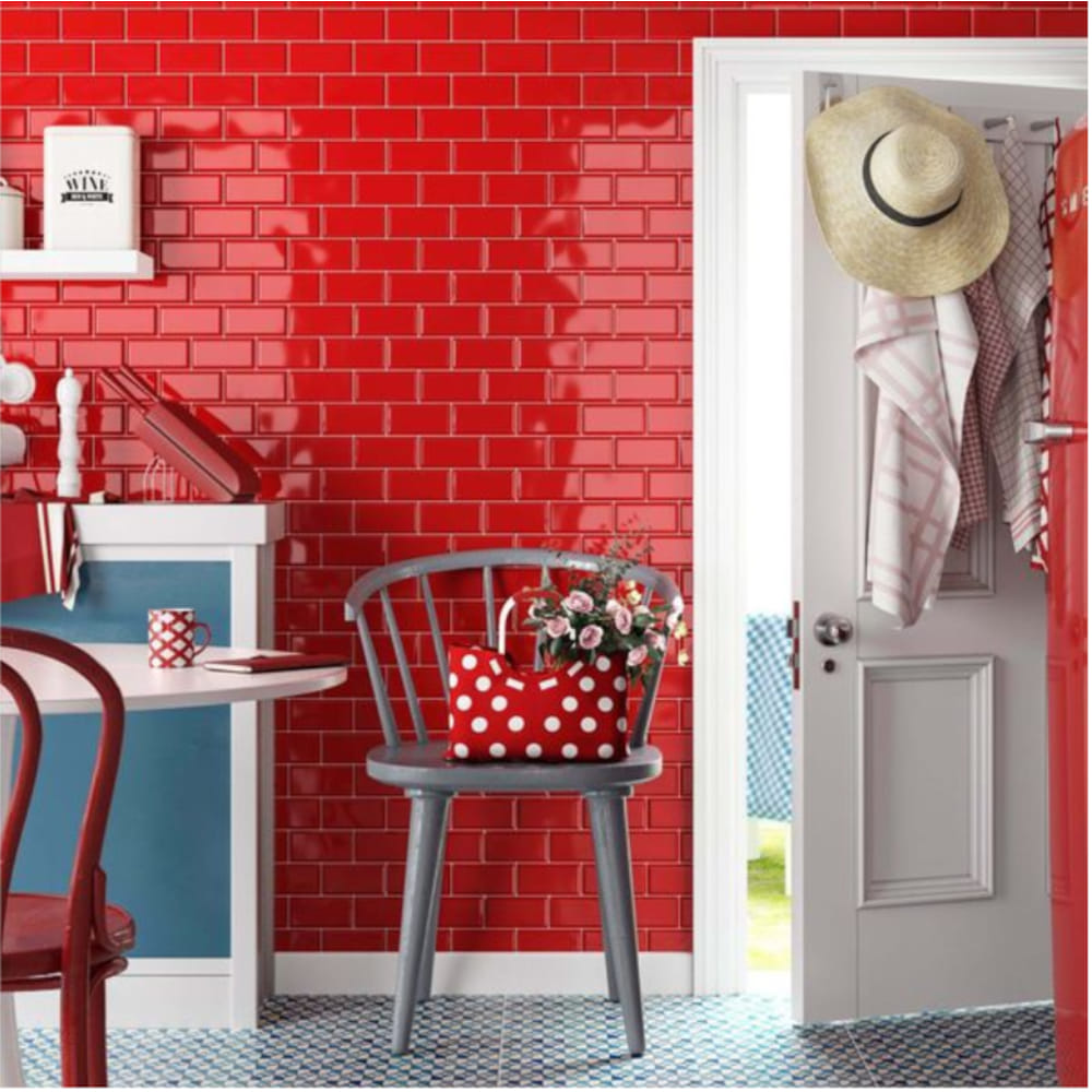 CITIGRES WALLTILE 10X20CM METRO RED 1.00M2