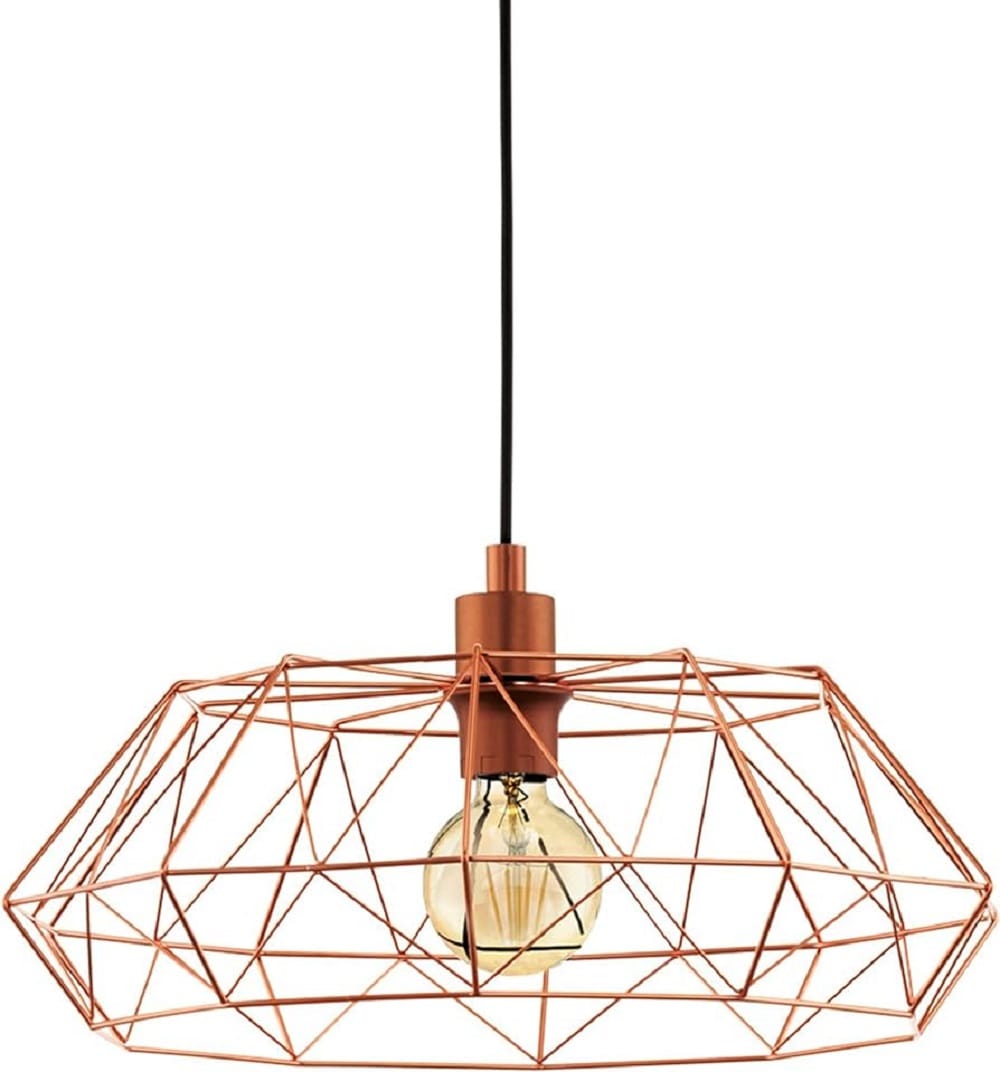 EGLO CHANDELIER 49488 CARLTON 2 STEEL COPPER