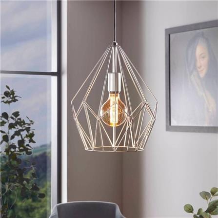 EGLO CHANDELIER 49935 CARLTON STEEL SILVER
