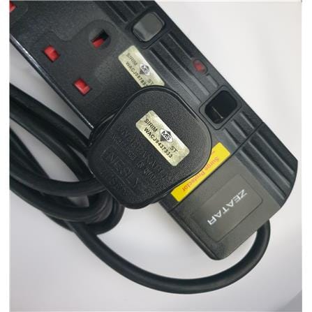 4G2M TRAILING SOCKET WITH NEON & SURGE BLACK ZS814N-2M ZEATAR