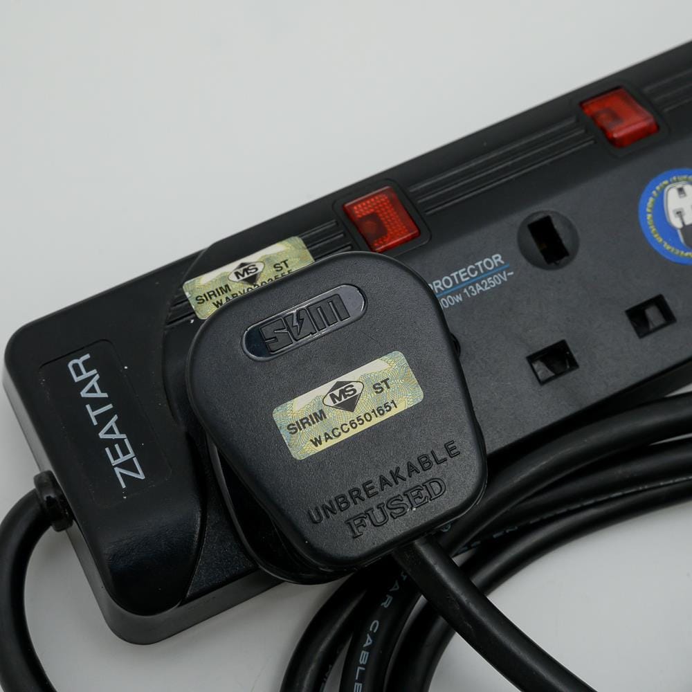 5G2M TRAILING SOCKET WITH NEON & SURGE BLACK ZS815N-2M ZEATAR