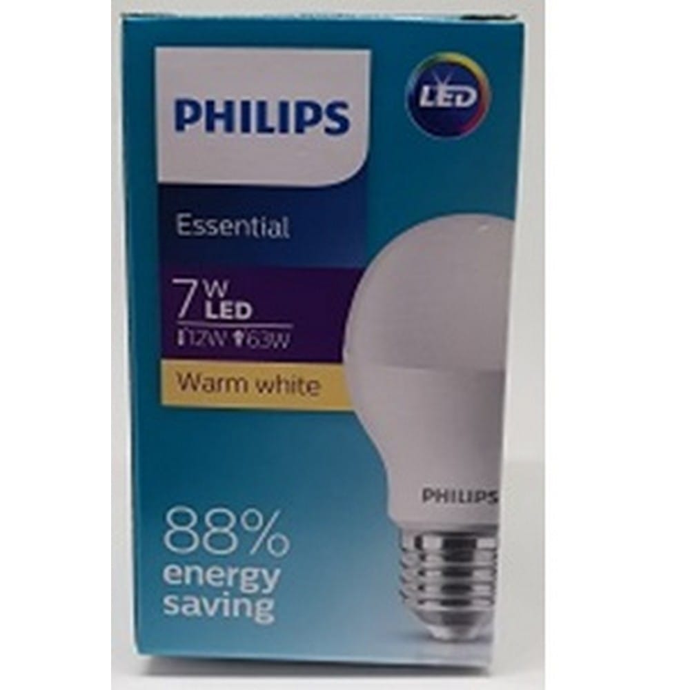 PHILIPS ESSENTIAL LED BULB E27 3000K WARM WHITE 7W