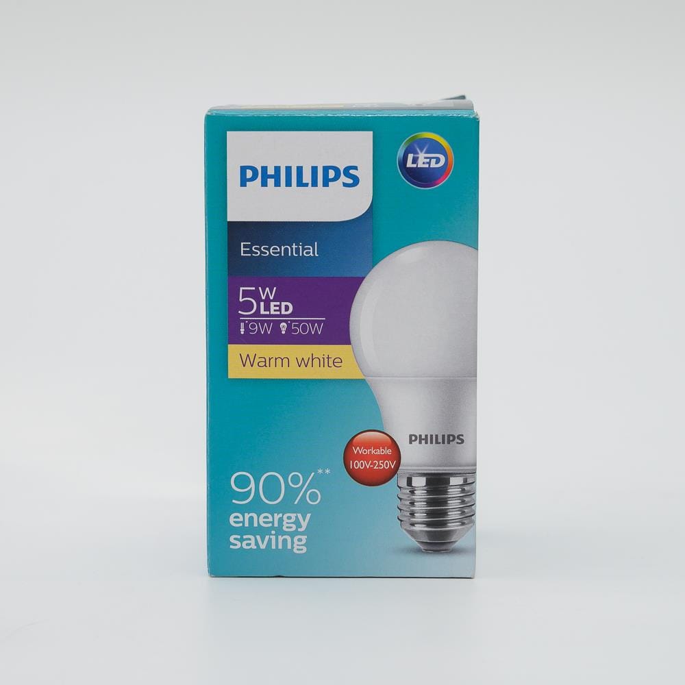 PHILIPS ESSENTIAL LED BULB E27 3000K WARM WHITE 5W