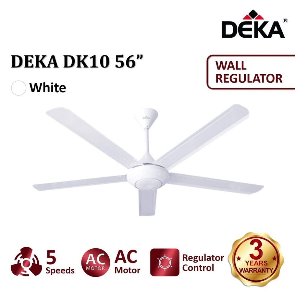 CEILING FAN DK10 MATTE WHITE DEKA 56"