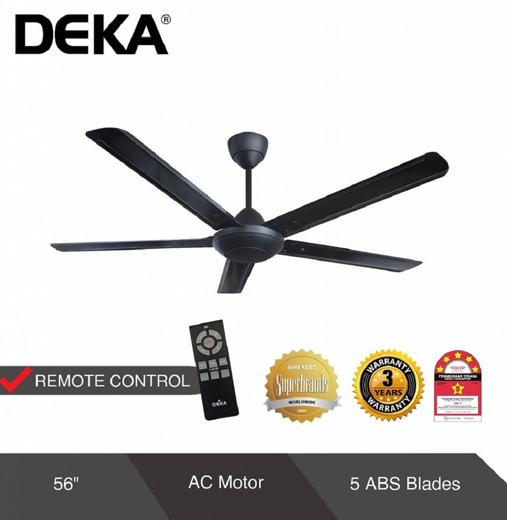DEKA CEILING FAN DK10 MATTE BLACK 56"