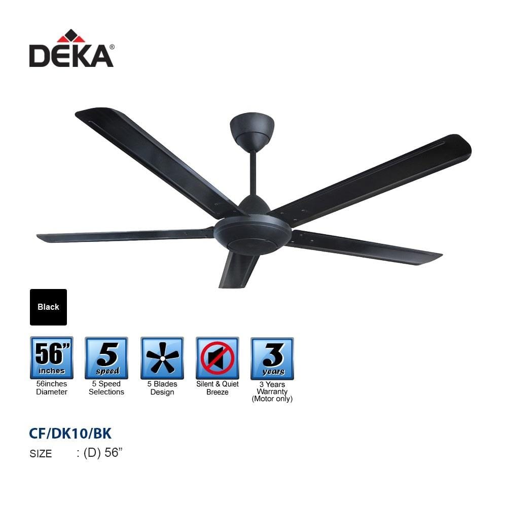DEKA CEILING FAN DK10 MATTE BLACK 56"