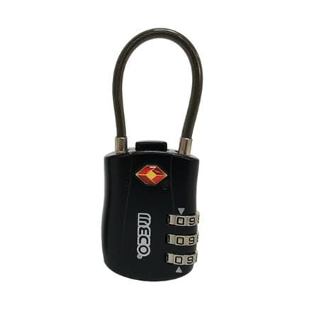 MECO TSA 3-DIGIT DIAL LUGGAGE PADLOCK M572B BLACK