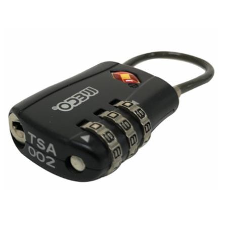 MECO TSA 3-DIGIT DIAL LUGGAGE PADLOCK M572B BLACK