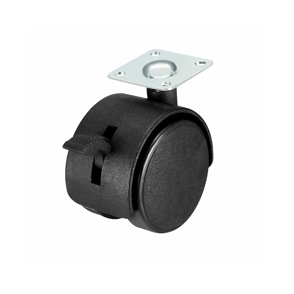 AVIO TWIN WHEEL CASTER + STOPPER 40MM 4PCS EACH BLACK