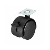 AVIO TWIN WHEEL CASTER + STOPPER 40MM 4PCS EACH BLACK
