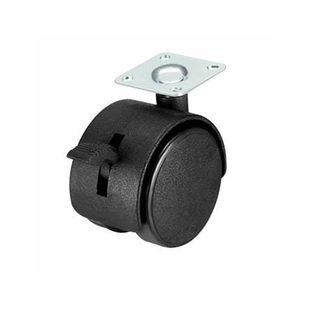 AVIO TWIN WHEEL CASTER + STOPPER 40MM 4PCS EACH BLACK