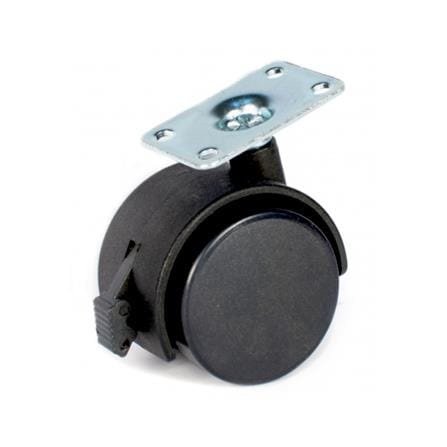 AVIO TWIN WHEEL CASTER + STOPPER 40MM 4PCS EACH BLACK