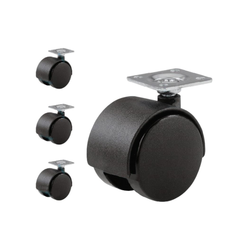 AVIO TWIN WHEEL CASTER FLAT P40MM 4PCS EACH BLACK