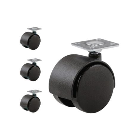 AVIO TWIN WHEEL CASTER FLAT P40MM 4PCS EACH BLACK