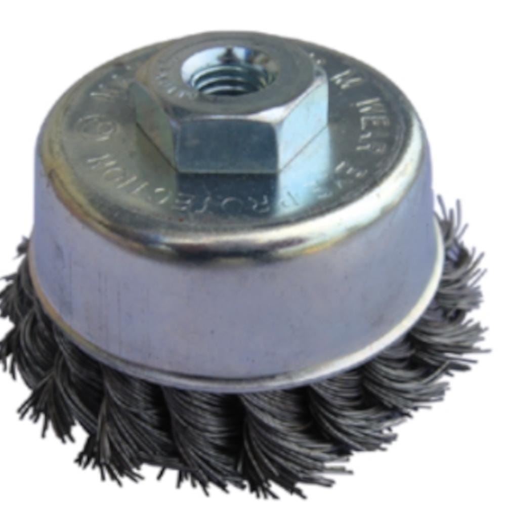 BOSSMAN BS150 M10x1.50MM TWISTED STEEL CUP BRUSH WHEEL