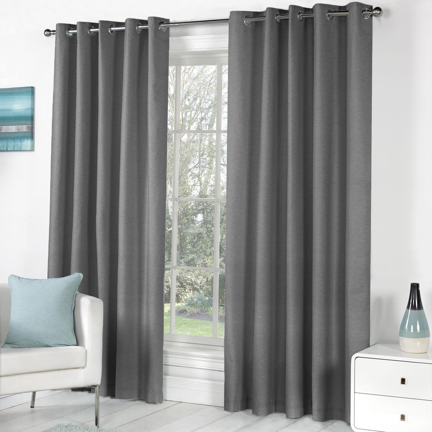 HOME LIVING STYLE DIM OUT CURTAIN ZAFA 130X250CM GRAY