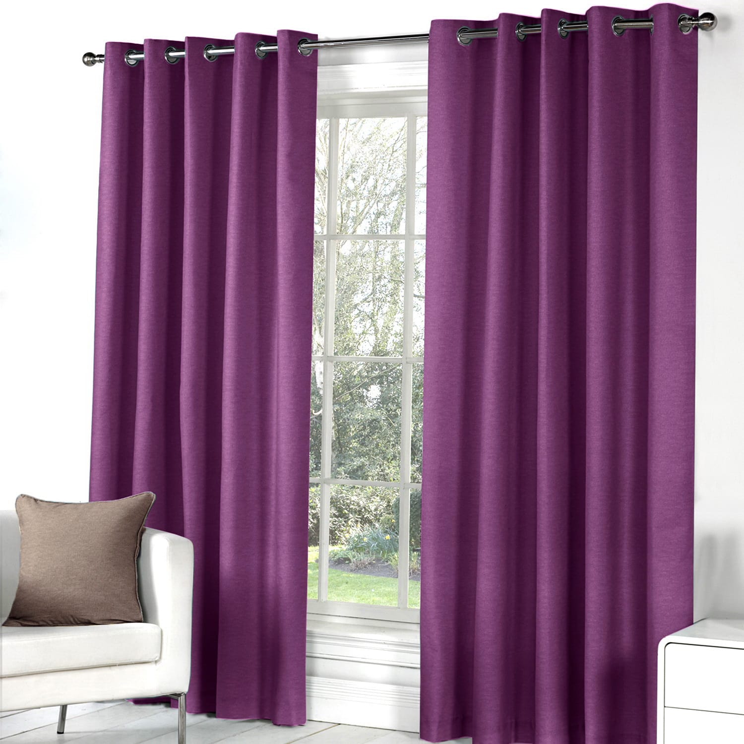 HLS CURTAIN EYELET KIARA UV 130X280CM PURPLE